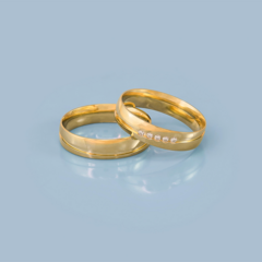 Alianças De Casamento Lisa Friso Diagonal 5mm Ouro18k + Brindes na internet