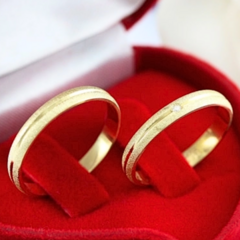 Alianças De Casamento Diamantada 1 Friso 3mm Ouro18k + Brindes na internet
