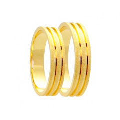 Alianças De Casamento Diamantada 5mm Frisos Ouro18k + Brindes