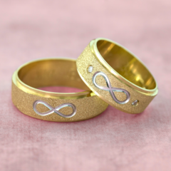 Alianças Casamento Diamantada 7mm Infinito Ouro18k Legítima na internet