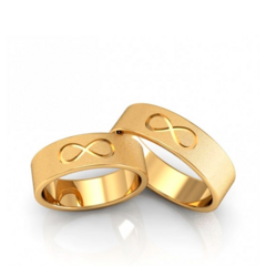 Alianças De Casamento Diamantada Infinito 5mm Ouro18k Brindes