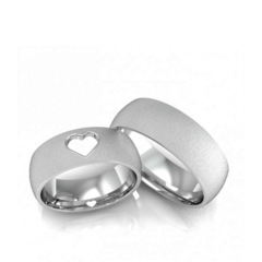 Alianças De Namoro Diamantada Coração 7mm Prata 950 Legítima Brindes