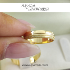 Alianças De Casamento 4mm Ouro 18k Maciço + Brindes (1003) - Bonita de Prata