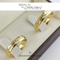 Alianças De Casamento 4mm Ouro 18k Maciço + Brindes (1018) - Bonita de Prata