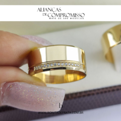 Alianças De Casamento 8mm Ouro 18k Maciço + Brindes (1029) - Bonita de Prata