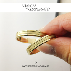 Alianças De Casamento 4mm Ouro 18k Maciço + Brindes (1083) - Bonita de Prata