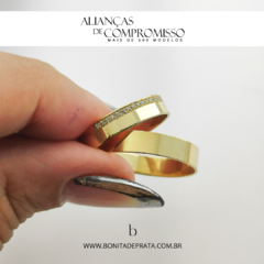 Alianças De Casamento 4mm Ouro 18k Maciço + Brindes (1097) - Bonita de Prata