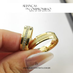 Alianças De Casamento 5mm Ouro 18k Maciço + Brindes (1103) - Bonita de Prata