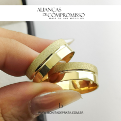Alianças De Casamento 6.5mm Ouro 18k Maciço + Brindes (1107) - Bonita de Prata