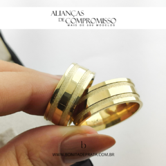 Alianças De Casamento 8mm Ouro 18k Maciço + Brindes (1110) - Bonita de Prata