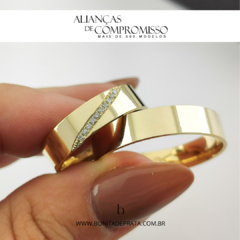 Alianças De Casamento 5mm Ouro 18k Maciço + Brindes (1115) - Bonita de Prata