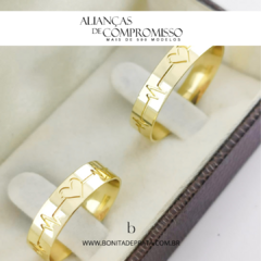 Alianças De Casamento 5mm Ouro 18k Maciço + Brindes (1126) - Bonita de Prata