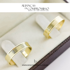 Alianças De Casamento 4mm Ouro 18k Maciço + Brindes (1141) - Bonita de Prata