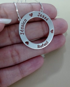 Colar personalizado redondo mandala com nomes prata 925 legítimo - comprar online