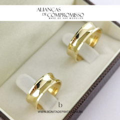 Alianças De Casamento 6mm Polido Côncava Ouro18k + Brindes - Bonita de Prata