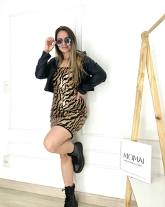 Vestido paetê Zebra Dourado - Momai