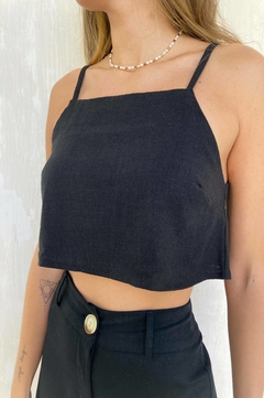 Cropped Linho Preto