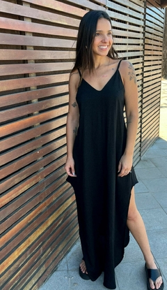 Vestido Ritmo Preto - Caqui 