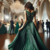 Elegancia Clásica: Vestido Largo Verde Esmeralda con Detalles de Pedrería en internet