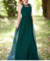 Elegancia Clásica: Vestido Largo Verde Esmeralda con Detalles de Pedrería - comprar online