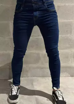 CALÇA MASCULINA JEANS ESCURO C/BAINHA