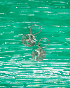 Aros Colgantes chicos con un Círculo espiralado (Acero Quirúrgico) - comprar online