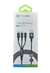 CABLE USB UNIVERSAL PARA MICRO-LIGHTNING-TIPO C 120 CM NEGRO