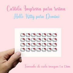 Cartela Hello Kitty Apliques Para Dominó Em Resina