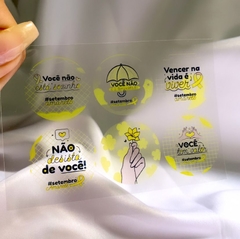 Cartela Setembro Amarelo para chaveiro de resina