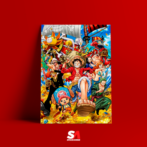 Quadro One Piece Anime Abertura Decorativo A4 23x33cm em Promoção