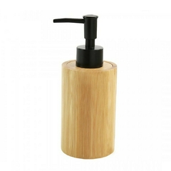 Dispenser Jabón Líquido Bambú Bomba Negra