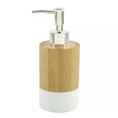 Dispenser Jabón Líquido Bambú con Blanco