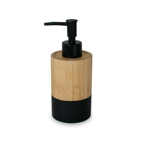 Dispenser Jabón Líquido Bambú con Negro