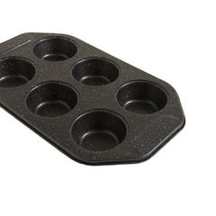 Molde De Acero Para Muffins X 6 Negro Granito 31 x 18.5 x 3 Cm en internet