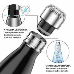 Botella Acero inoxidable 500 Ml Negra - comprar online