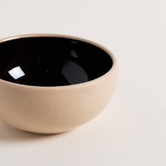 Mini Bowl Korba Negro Brillante Con Beige 10 Cm en internet