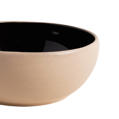 Bowl Korba Negro Brillante Con Beige 15 Cm en internet