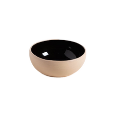 Bowl Korba Negro Brillante Con Beige 15 Cm