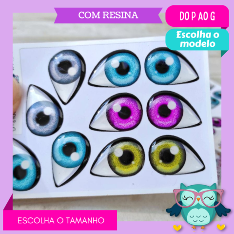 Olhos Adesivos - Fofinho ROF8 - Ateliê Artes e Manhas