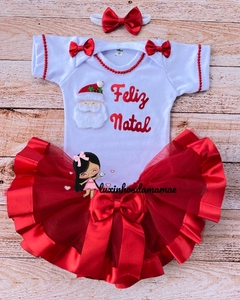 Conjunto Natal Papai Noel Pelúcia - Luxinhosdamamae