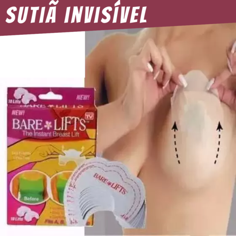 Kit 10 unidades - Sutiã Adesivo Invisível Levanta Seios Peitos Bare