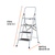 Escalera tubular, plegable, 4 peldaños, Pretul 24122 - comprar en línea