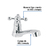 Llave individual para lavabo, ABS, maneral cruceta, Basic 48383 en internet