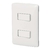 Placa armada, 2interruptores sencillos, blanco, linea Italiana