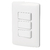 Placa armada 2 interruptores 1escalera blanco, linea Italiana