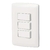 Placa armada 3 interruptores sencillos, blanco, linea Italiana