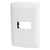 Placa 1 modulo de ABS, linea Italiana, color blanco, Volteck