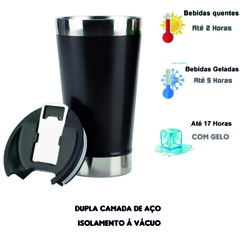 Copo Térmico personalizado Aço Inox com Tampa e Abridor - 473ml - comprar online