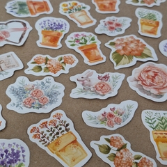 Stickers flores maceta papel en internet