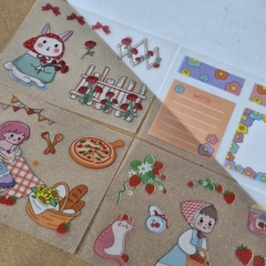 Stickers kawaii papel de arroz brillos - Maco Creativos